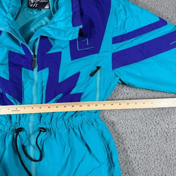 Vintage Tyrolia Skiwear Jacket Womens Medium Teal Purple Ski Snowboard - Picture 7 of 10